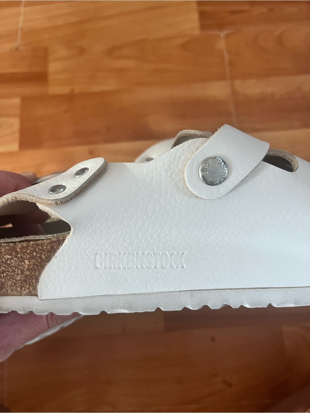 Birkenstock White Leather Clogs Sandals - Picture 7 of 7